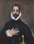 El Greco Nobleman with his Hand on his chest Sweden oil painting artist